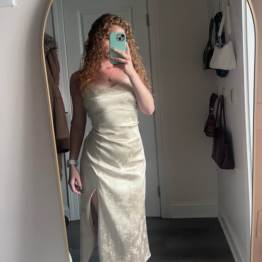 Altar'd State Gold Floral Maxi Dress